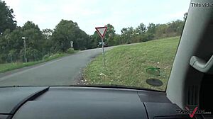 pickup blondie moans loud doggy backseat cowgirl ride