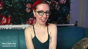 cuckold goth redhead dominates old man with jerk off humiliation