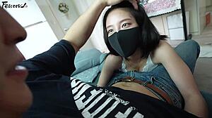 Young Korean Prostitute Seduces Lonely Married Man with Cowgirl Creampie in Shower!