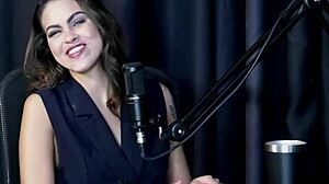 Watch this hottie suck cock and tits in sheer red lingerie