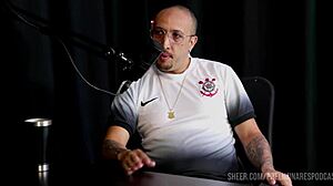 thiago barão teases bia hot in sheer red lingerie during preliminares podcast compilation at the bar