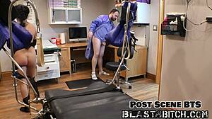 brunette nurse jasmine roses blasts cum on back pov