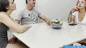 Hammering big brazilian ass while she cooks in sheer see-through tease