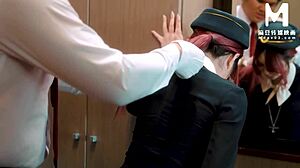 Flight Attendants Tease Big Cocks After Abstinence in Stewardess Cosplay Orgy