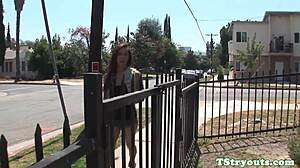 beautiful tgirls shaved ass tease closeup in debut casting interview!