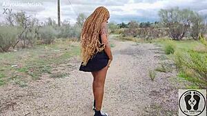 big ass ebony tits out upskirt sneakers walk 🔥🍑