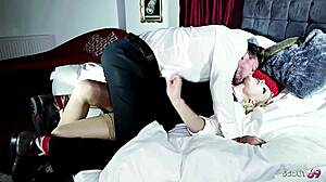 Blonde Model Lou Lou's Perfect Body Bounces on Long Cock in Nylons