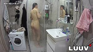 luuv alice bares it all for cameras shaving her smooth pussy in steamy shower