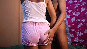 big tit indian stepsis rides stepbro cowgirl doggystyle while family outside desi fuck