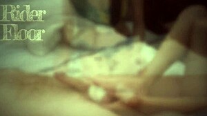 Oiled femdom edges old slave's small cock in ball bondage cage