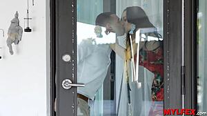 My stepdad's hot milf assistant fucked rough in garage