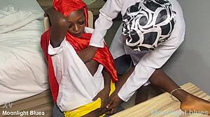 ebony student seduces teacher before christmas with big cock 😈🎄🍫