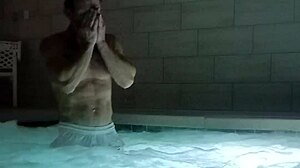 What happens when a tattooed bodybuilder hits the public jacuzzi for dirty talk?