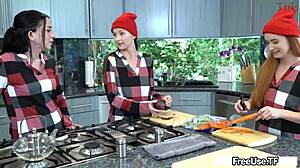 thanksgiving threesome riley jean serena hill tease donnie rock