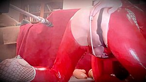 Jett Hoover in chastity cage punishes ass with machine dildo fisting electro orgasm piss explosion 😈🔥